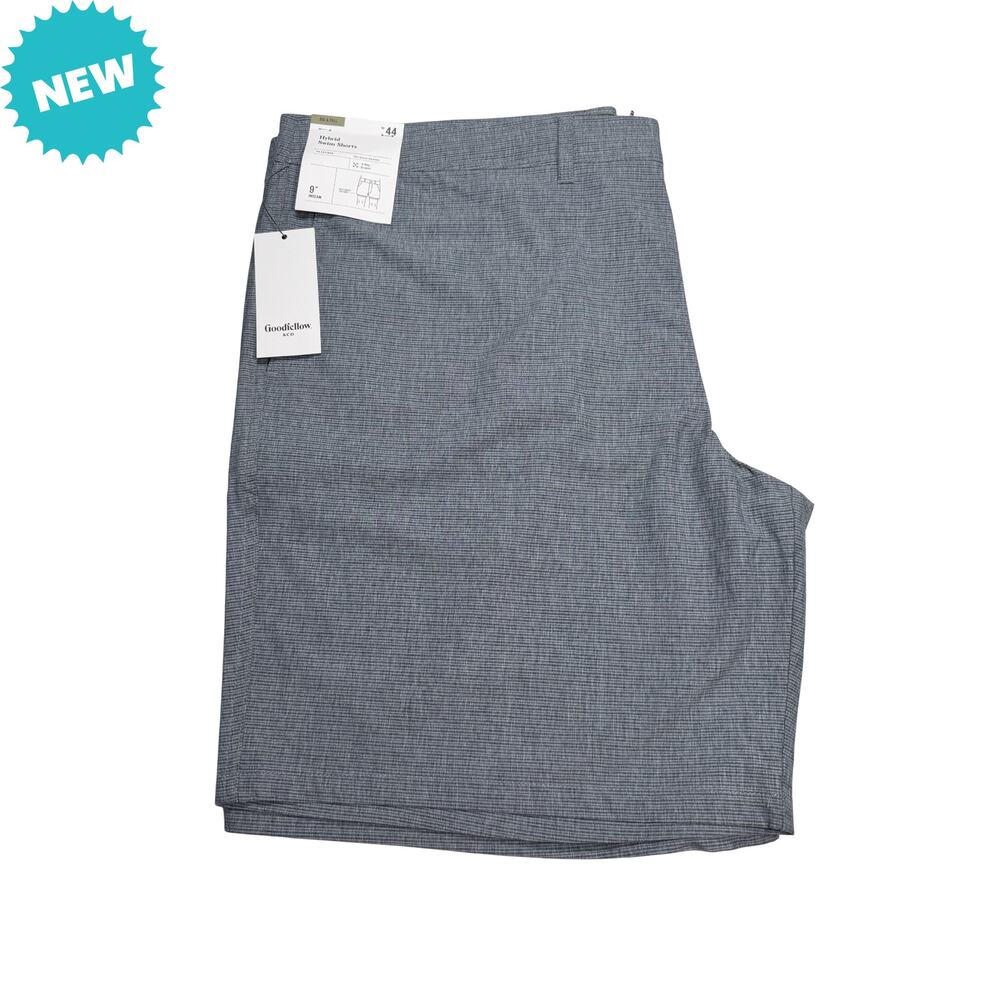 Goodfellow & Co Hybrid Swim Shorts Men's Size 44 Blue 4-Way Stretch Pockets NWT